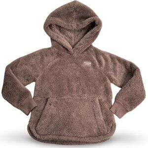 Abercrombie Kids Sherpa Fleece Hoodie Kids 5/6 Brown Pullover Kangaroo Pocket